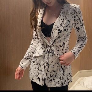 #73 Wearever Paint Splatter Blazer in Black Combo